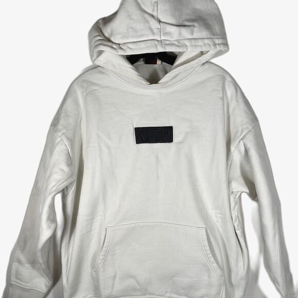 Kith Men's White Box Logo Williams Cotton Hoodie